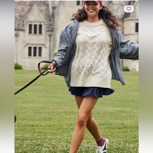 Aerie Cream Cable Knit Sweater